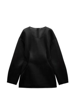 Zara Black Mini Dress with Long Sleeves
